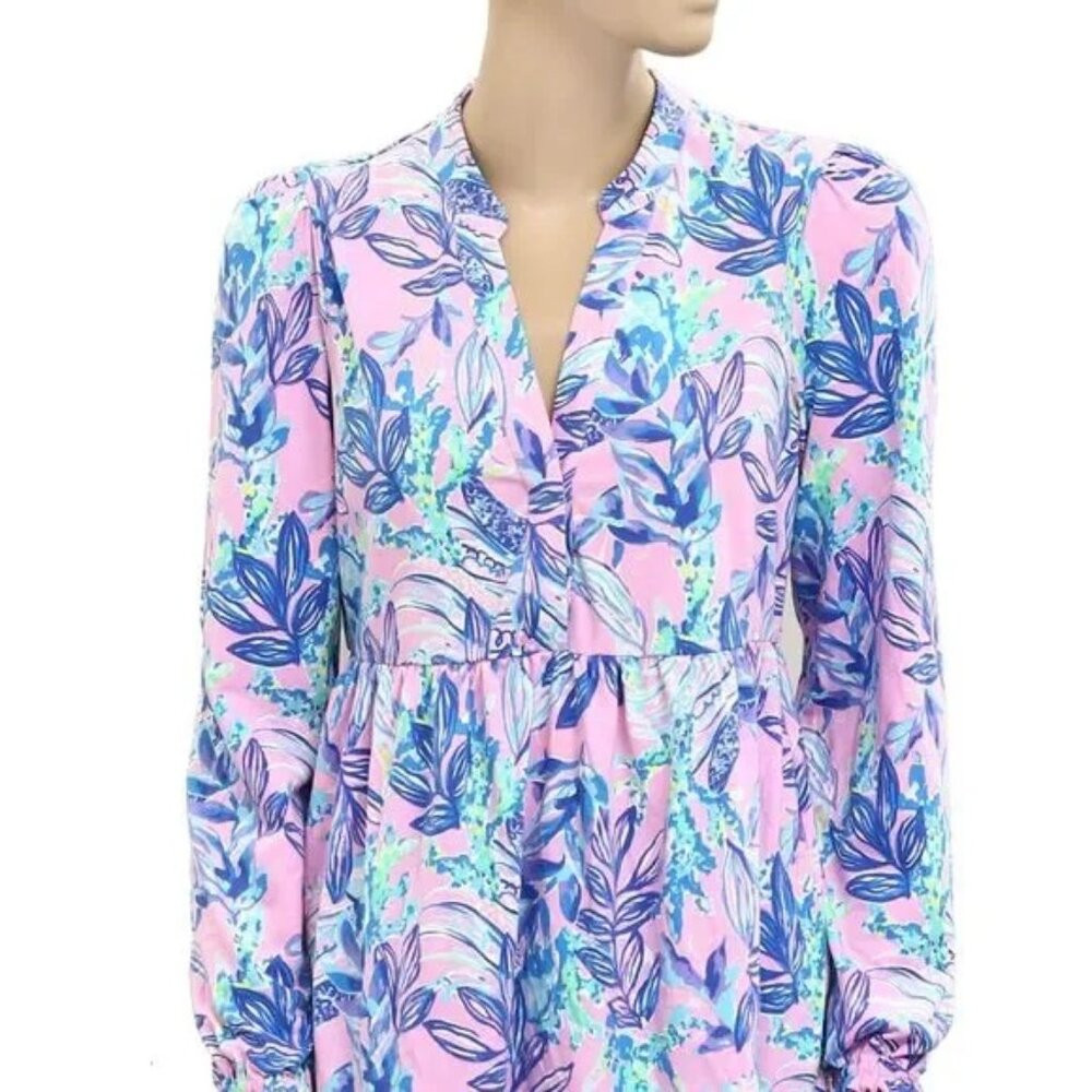 Lilly Pulitzer Winona Knit Floral Babydoll Tunic Top Size S - Picture 4 of 12